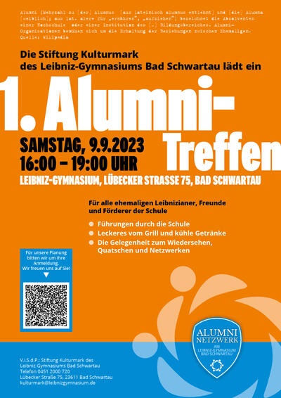 Die Stiftung Kulturmark des Leibniz-Gymnasiums Bad Schwartau lädt zum 1. Alumni-Treffen