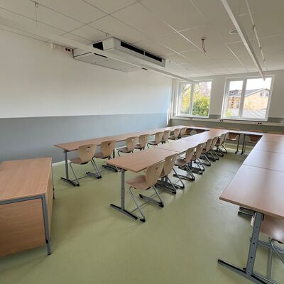 Bild vergr&ouml;&szlig;ern: Neubau Leibniz-Gymnasium_Klassenraum mit Lüftungsanlage