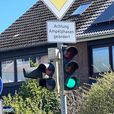 Achtung. Ampelphasen geändert!
