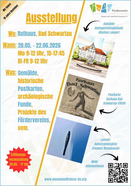 Bild vergr&ouml;&szlig;ern: Plakat Ausstellung - 10 Jahre Förderverein Museum Bad Schwartau