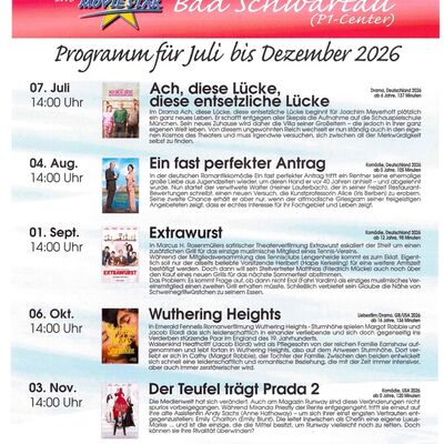 Kino für Senioren-2. Halbjahr 2026