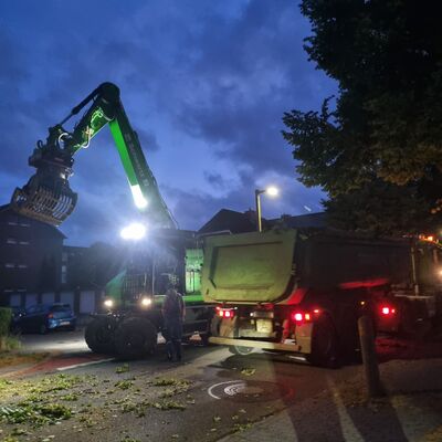Nächtliche Baumarbeiten