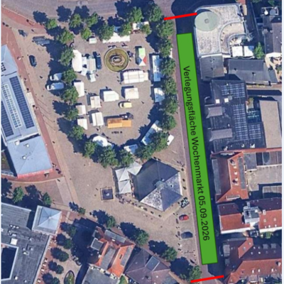 Bild vergr&ouml;&szlig;ern: Verlegung Wochenmarkt am 05.09.2026